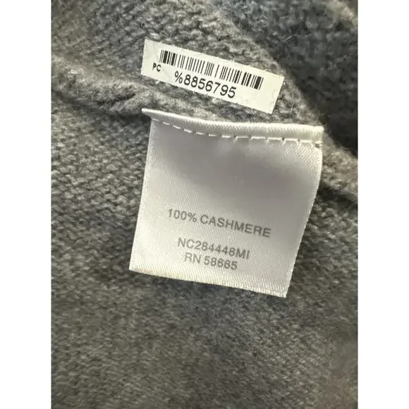 Nordstrom Collection 100% Cashmere Gray Cowl Neck Poncho Sweater Oversized XS/S - Picture 10 of 14